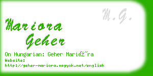 mariora geher business card